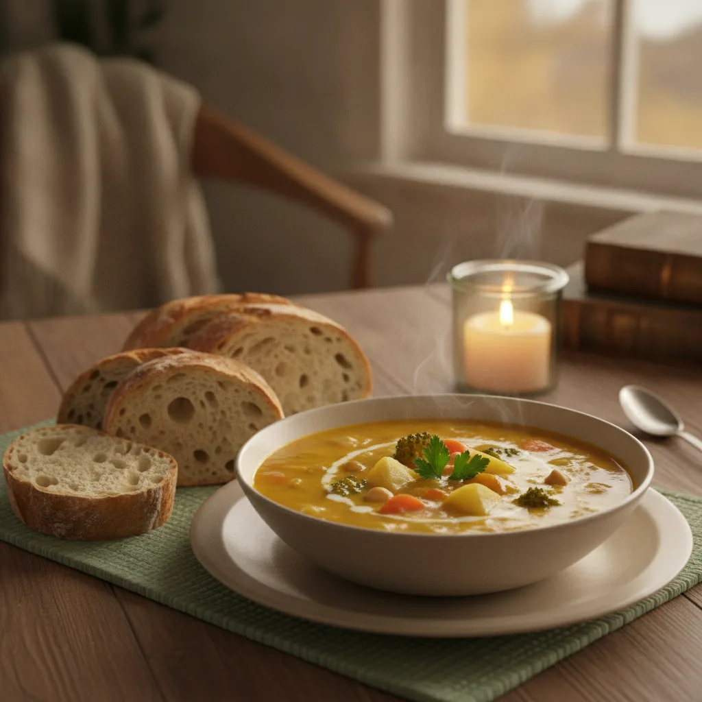 Warm cozy dinner for one